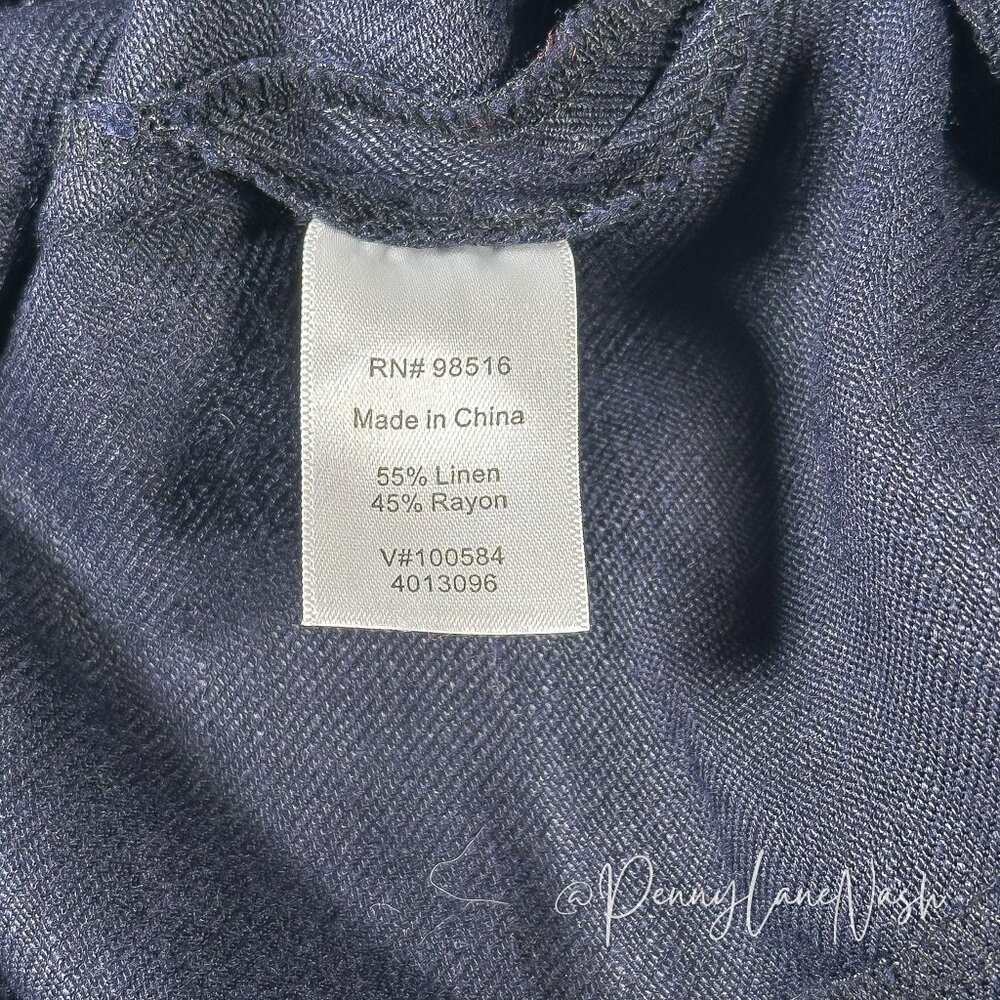Coldwater Creek Linen Blend Midi Swing Skirt Size XS Blue - Picture 3 of 11
